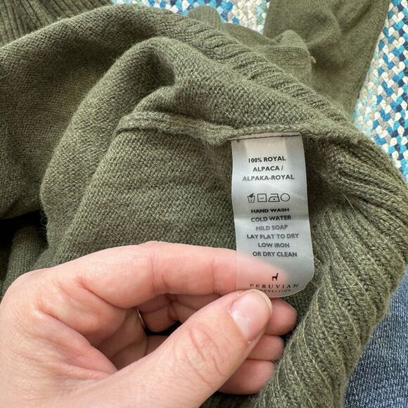 Peruvian Connection Green Wool Turtleneck Sweater Women’s Size XS - Picture 6 of 6